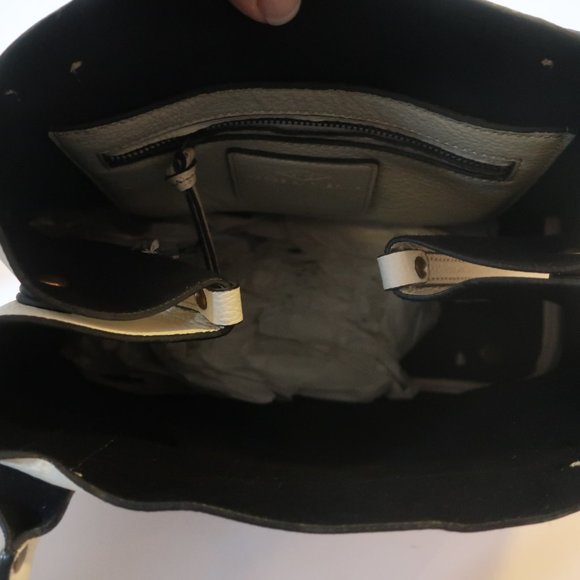 *NWD Womens J.Crew Borge Garveri White Pebbled Leather Tote Handbag - Picture 8 of 14